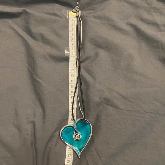 Turquoise Heart Statement Necklace - Picture 2 of 5